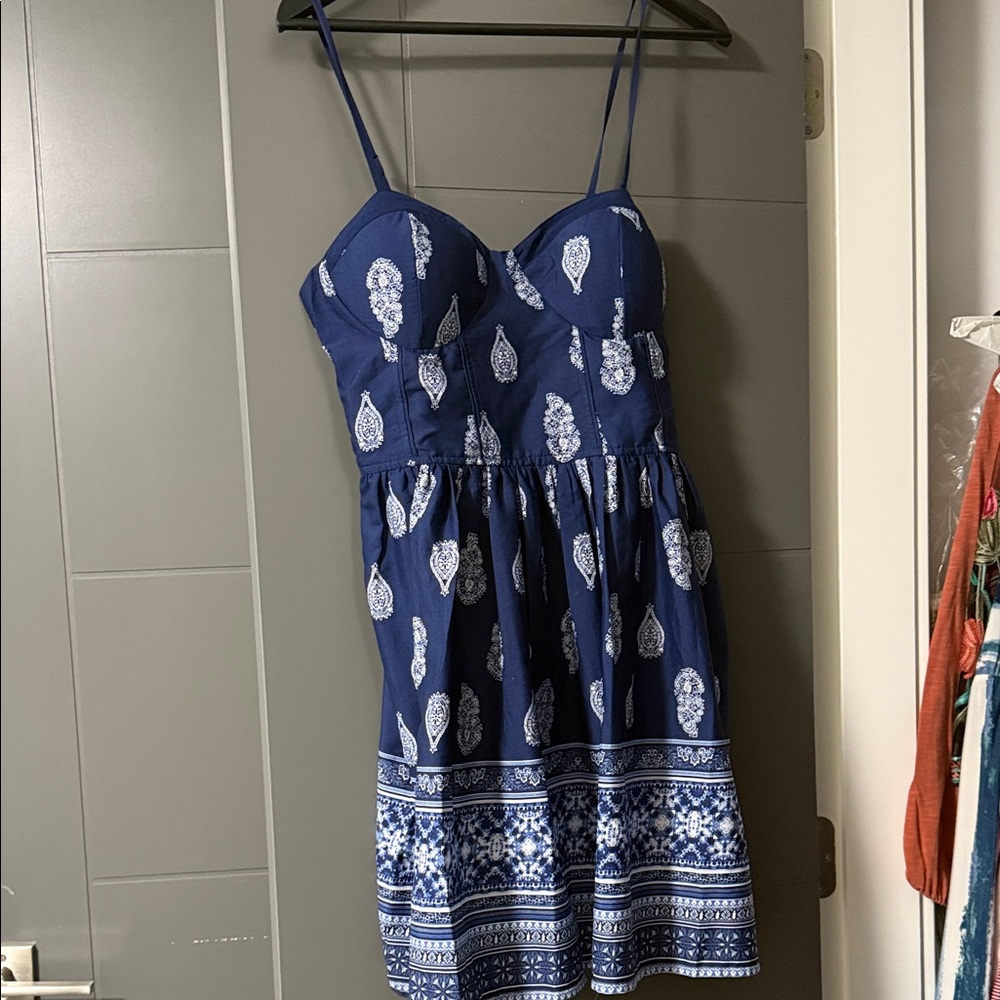 Band of Gypsies Navy and White Midi Dress